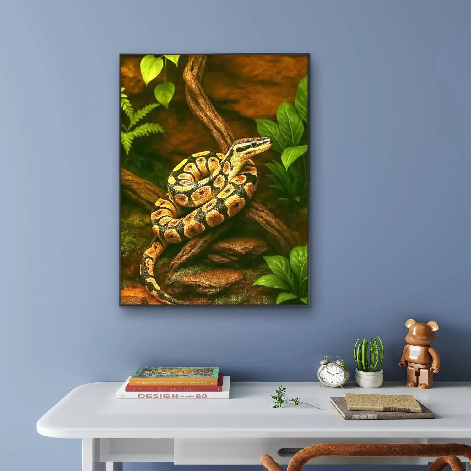 AB Diamond Painting Kit Ball Python Pet Reptile 5D Rhinestone Embroidery Bedroom Home Wall Decor Beginner Hand