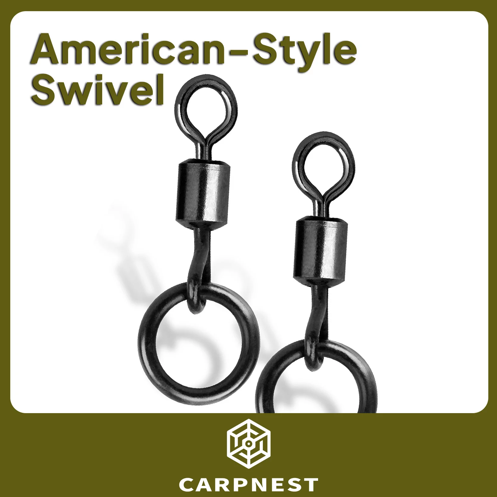 

CARPNEST 30pcs Heavy Duty Carp Fishing Swivels, Anti-Corrosion Quick Change Matte Black Swivels for Chod Rigs Ronnie Rigs