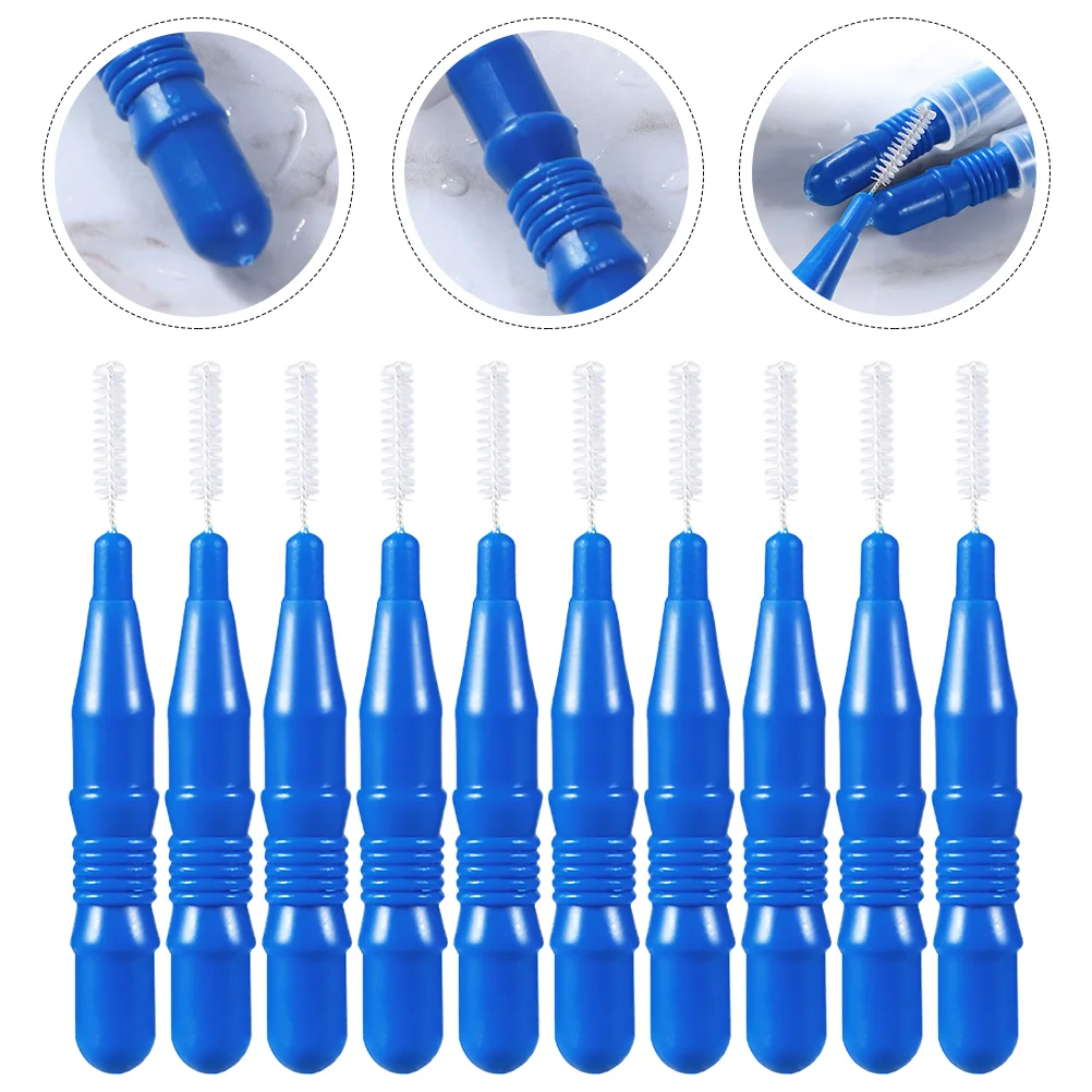 50pcs 2.5mm Interdental Palitos Entre Limpeza Floss Picks Cavidade Flosser Brushes Boca Cuidados de Limpeza Escova Ferramentas Azul