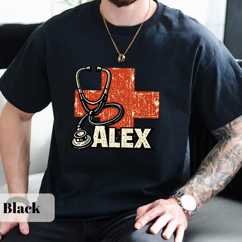 Alex Pretti ICU Nurse Shirt  Medical Tee  Healthcare Protest Minneapolis  Due Process Rights  First Aid + Doctor Tee Shirt