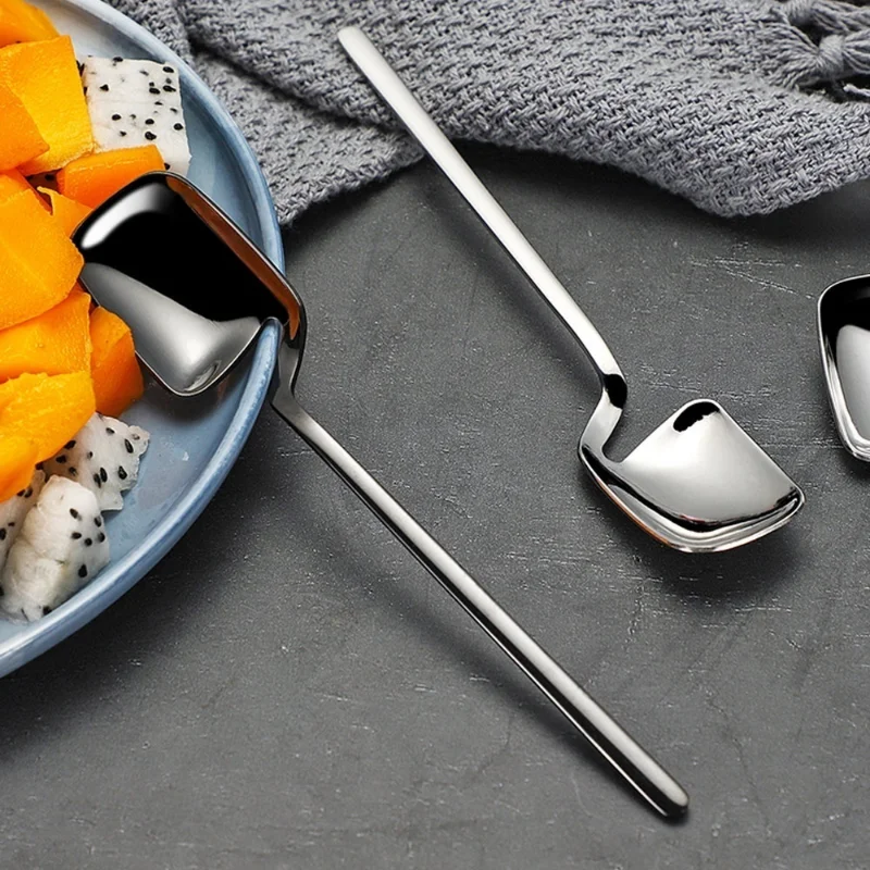 Long Handle Hanging Spoon Stainless Steel Coffee Tea Dessert Ice Cream Stirrer Mixing Spoon Kitchen Dining Tableware Accessory