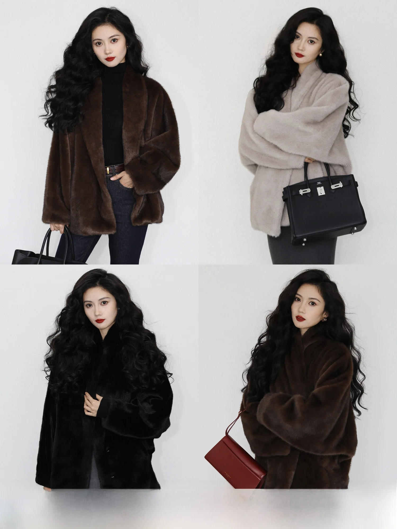 

TAIYANGOFFICE Women's Loose Fur Coat Spring New Sle Thiened Warm Plu Jaet Stand Collar Long Sve ort Length