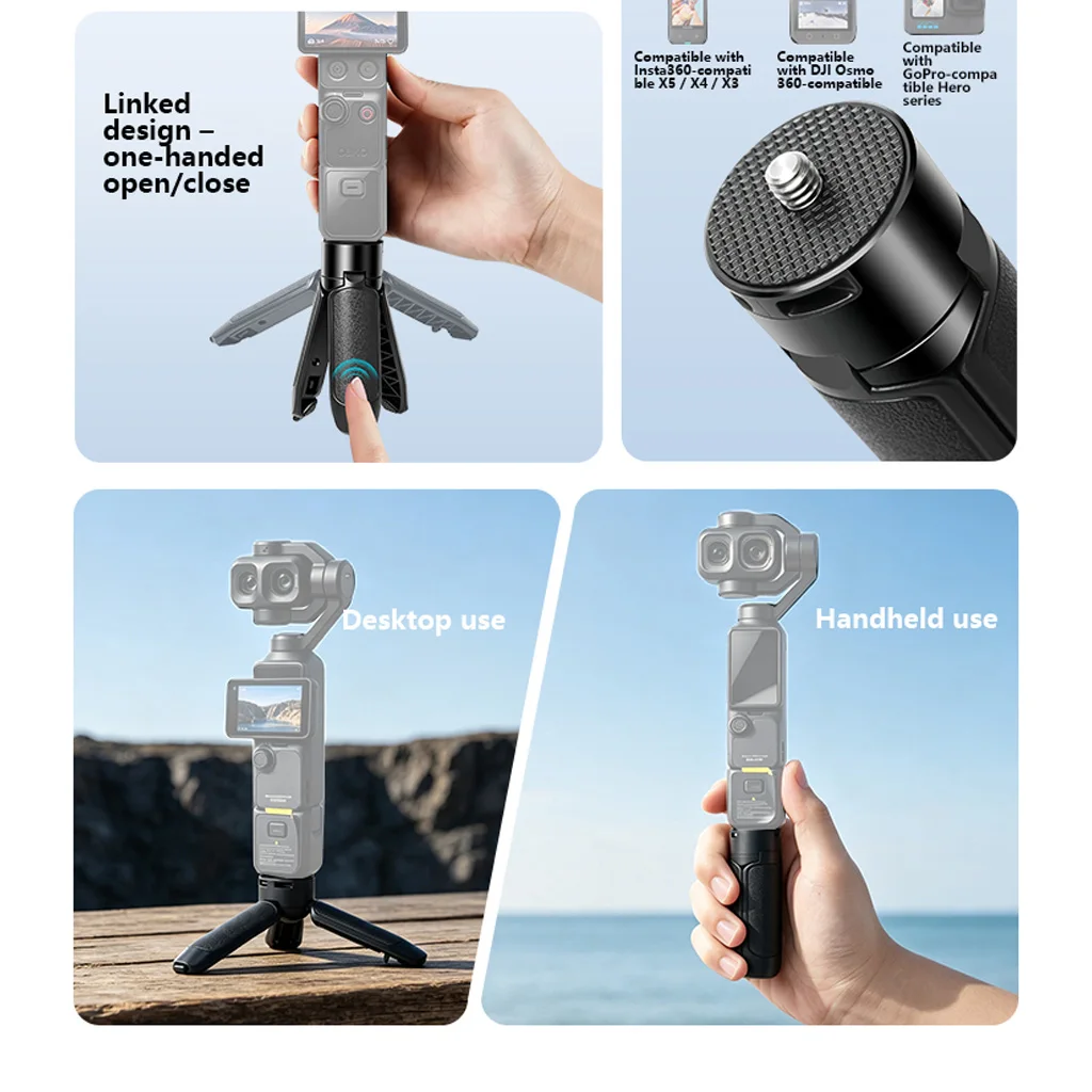 Für DJI Osmo Pocket 4 Pro / Pocket4 / Pocket3 Ein-Klick-Pop-up Schnellverschluss Mini-Plastikstativ für Insta360 Luna Ultra Kamera – Detail 3