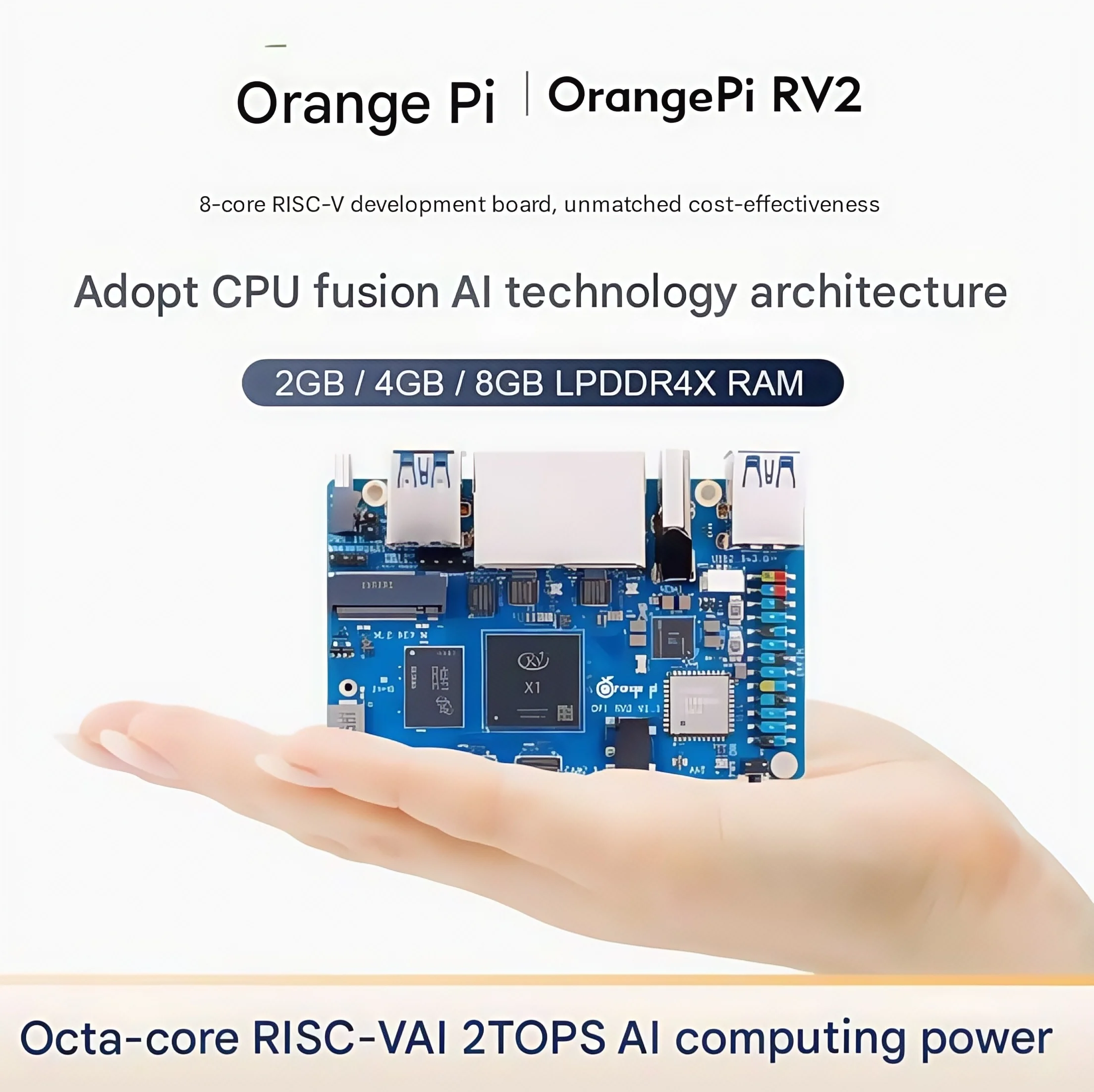 AvaCoreOrange Pi Development Board RV2 Eight-core RISC-V Architecture Microcomputer