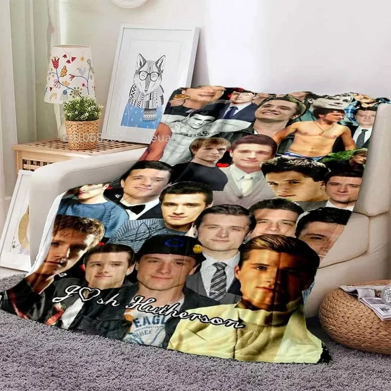 Josh Hutcherson Poster Printed Flannel Blanket Soft Comfortable Home Travel Bed Plush Birthday Gift Fans Gift