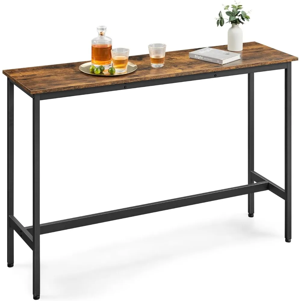 

Narrow Long Bar Table | High Pub Table & Kitchen Dining Table with Sturdy Metal Frame