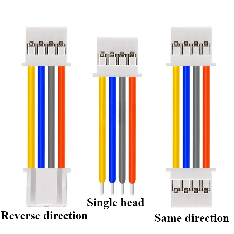 5PCS/Lot PA2.0mm Single Double End Wire with Connection 10/15/20cm 26AWG Reverse/Same Direction Terminal for Electronics