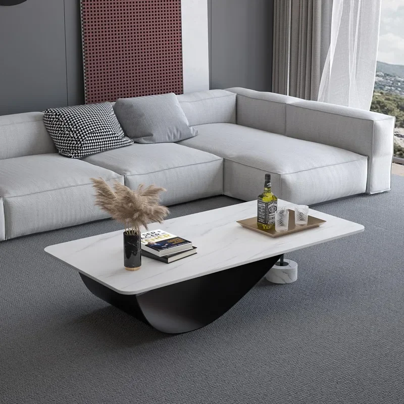 Specially shaped rock board coffee table design, small unit, Italian light luxury