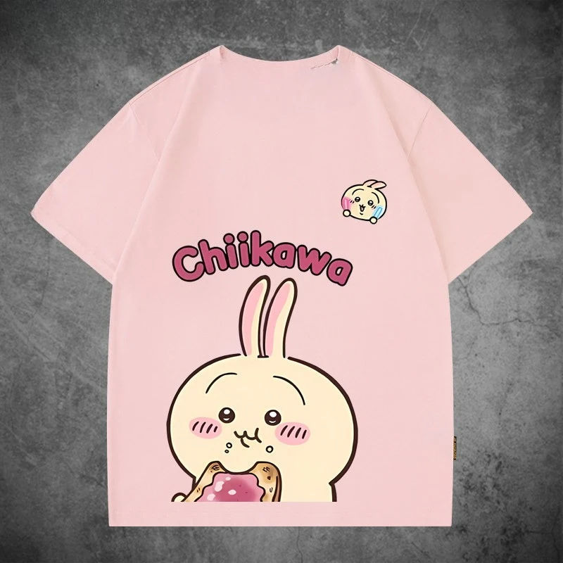 Chiikawa Japanischer Niedlicher Stil Hachiware Usagi Grafik T-Shirt Unisex Trendy Lässig Locker Sommer Kurzarm Streetwear Alltags-Oberteil – Detail 9