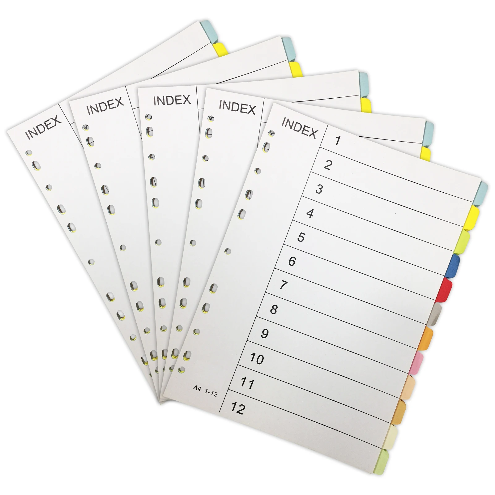 Classeur à anneaux pour onglets de cahier, 5 ensembles A4, papier sujet, 11 trous perforés, 12 parties, documents de synchronisation de fichiers de