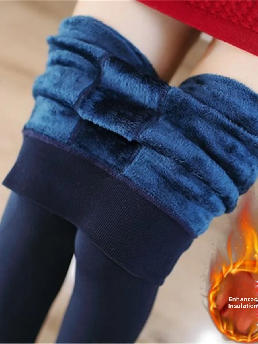 Cintura alta Thiened Fce een Calças de camada base femininas ao ar livre usar calçado elástico apertado combinando calças quentes inteadas