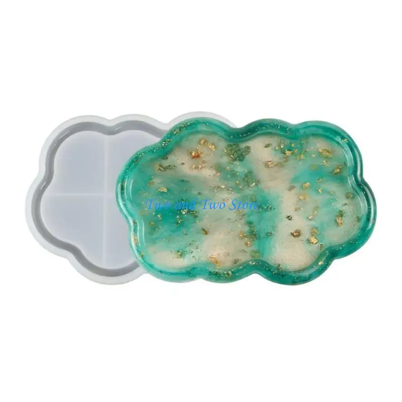 

HX6F Storage Tray Silicone Mold DIY Epoxy Resin Molds Double Heart Cloud Mold