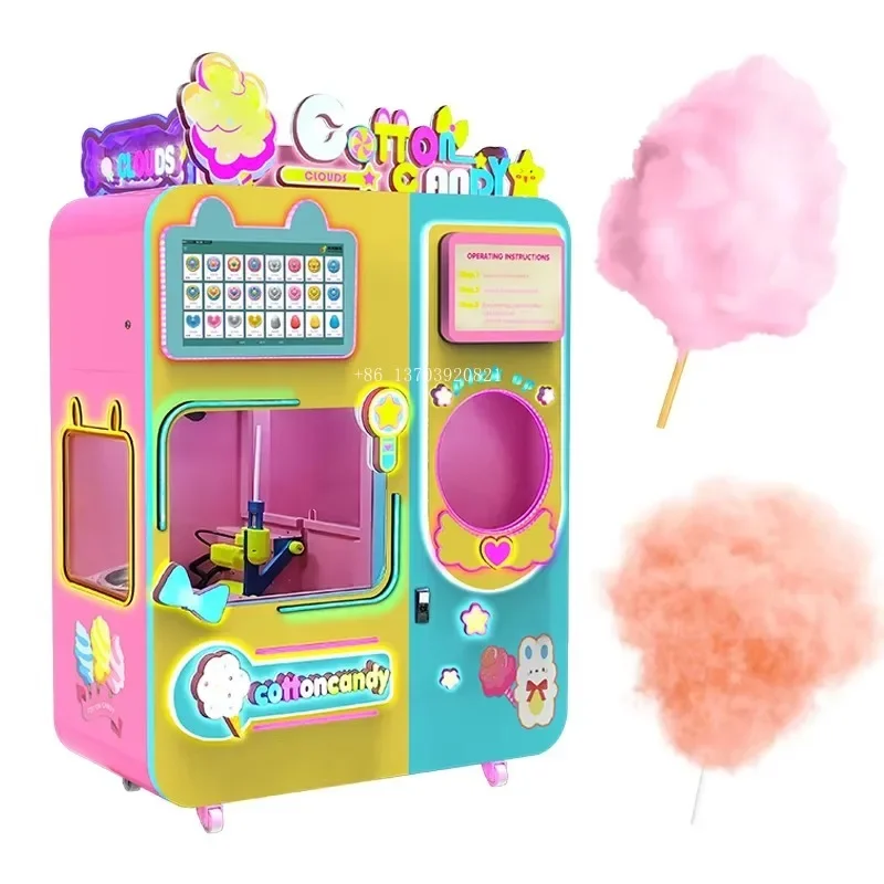 High Profit Make Money Cotton Floss Machine Pizza & Ice Cream Machine Full Automatic Cotton Candy Vending Machine