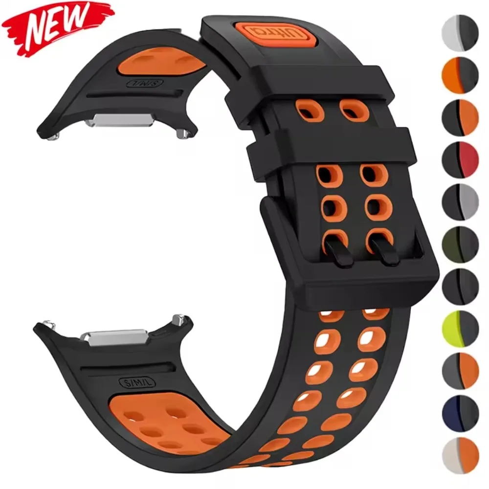 Sports Silicone Strap for Samsung Galaxy Watch Ultra 2/1 47mm Two-color Comfortable Wristband for Galaxy Ultra 47mm Accessories