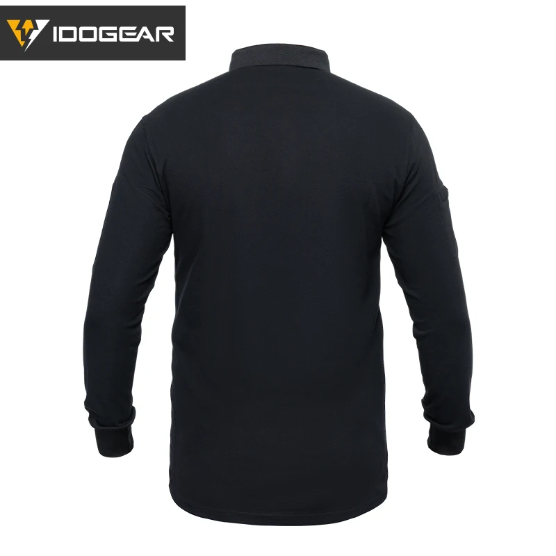 IDOGEAR Tactical Shirt Long sleeves lapel Shirt SORONA Material Breathable Hiking Sports Top 3117