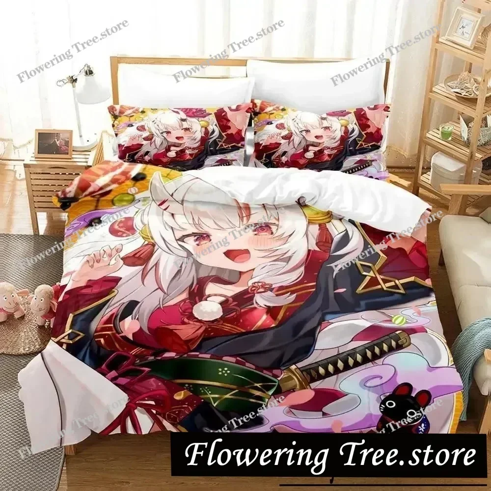 Bedding Decor Kawaii Nakiri Ayame Bedding Set Single Twin Full Queen King Size Bed Set Adult Boys Bedroom Duvet cover Sets 3D Pr
