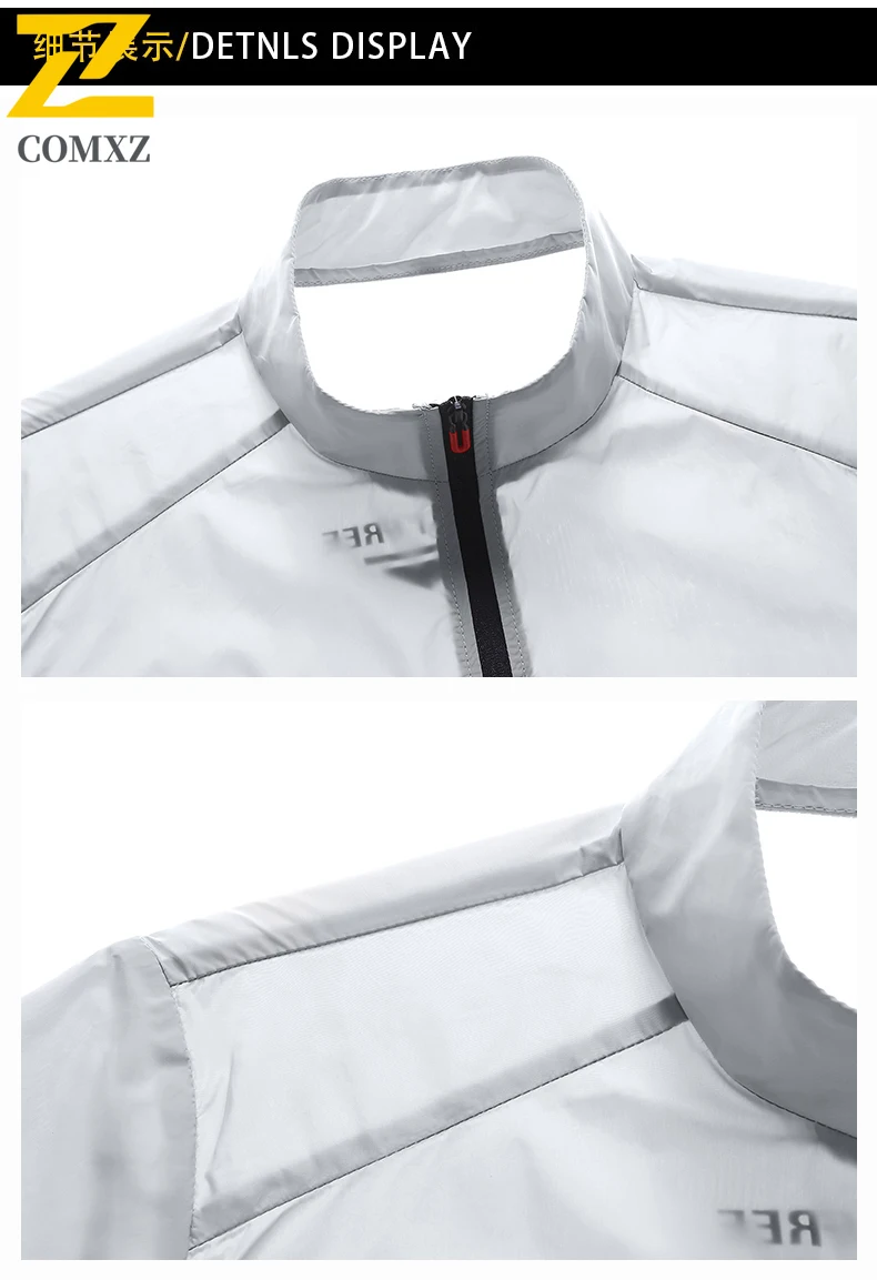 سترة حماية من الأشعة فوق البنفسجية بياقة واقفة للرجال بعامل حماية من الأشعة فوق البنفسجية 50 + معطف جلد بسحاب مع أكمام طويلة قابلة للتنفس لملابس الصيف الواقية من الشمس في الهواء الطلق #2