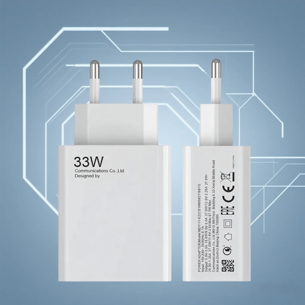 Original 33W Charger Fast Charge QC 3.0 EU Adapter For Redmi 12 10C 13R 12R Note 8 Pro 9 9T Poco M3 C40 Usb Type C Cable