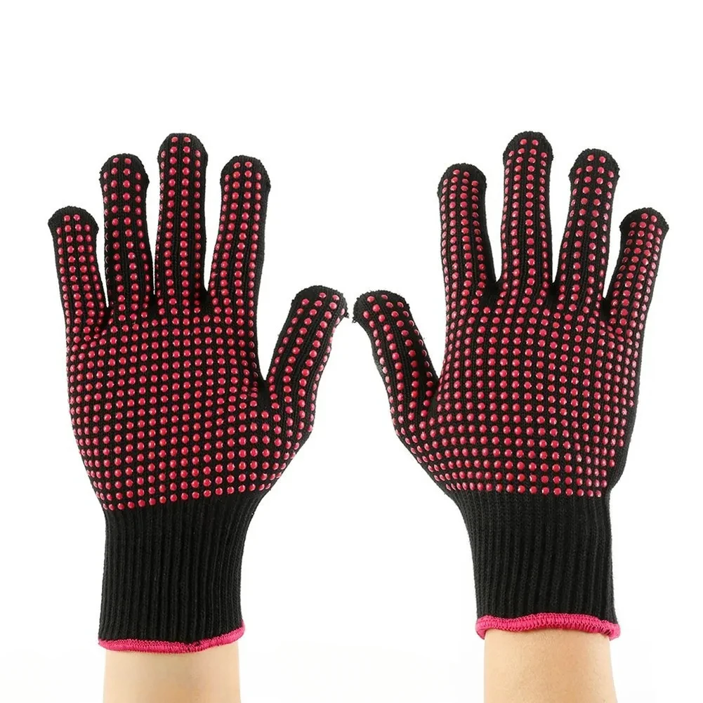 Guantes para barbacoa resistentes al calor: manoplas de horno de silicona antideslizantes ignífugas para asar/cocinar (certificación EN407, 1 par)