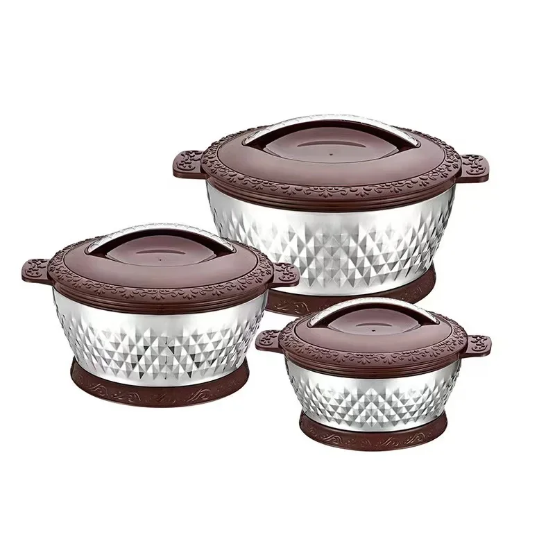 Heat Preservation Large Capacity 3pcs Food Warmer Container 2.5L+4.5L+6.5L Insulated Casserole Food Warmer