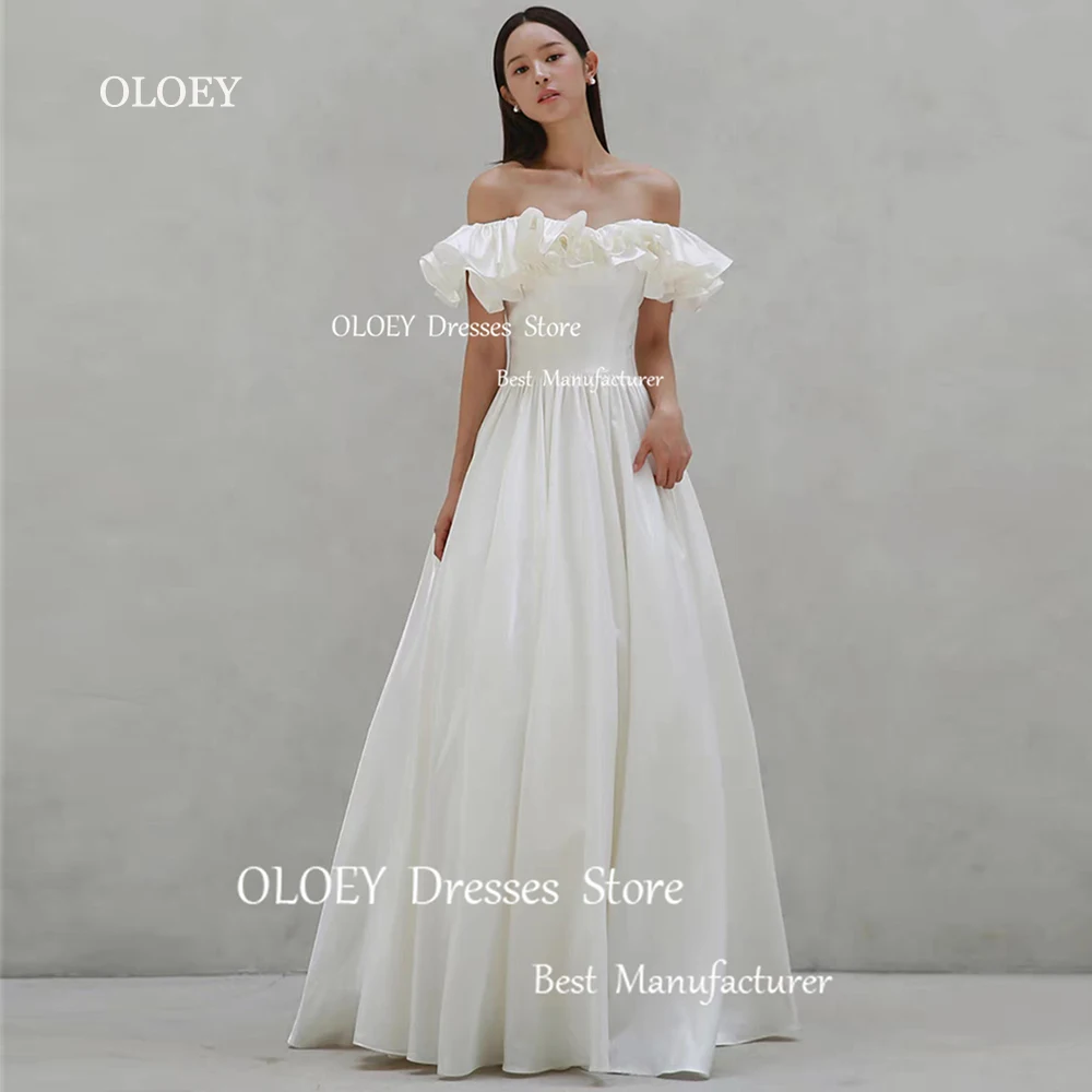 

OLOEY Elegant Korea Wedding Dresses Photoshoot Sweetheart Pleated Taffeta Bridal Gowns Floor Length A-Line Corset Custom Made