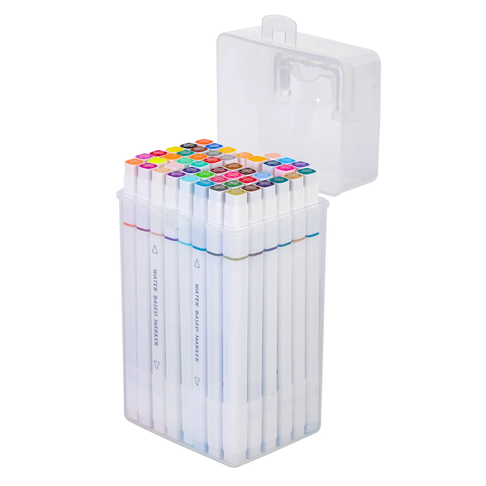 

48Pcs Marker Set Dual Tip Paint Markers Simple Style Portable Drawing Pens Artist Coloring Markers Art Supplies for School