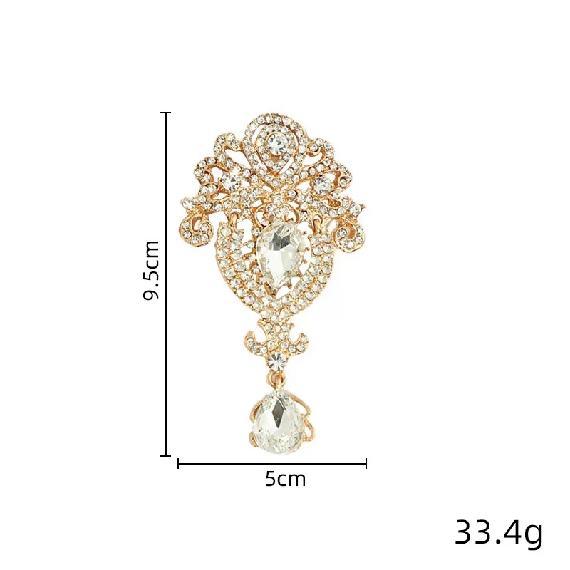 Teardrop Flower Brooch Large Bridal Party Banquet Wedding Pin Jewelry Fashion Accessory 2025