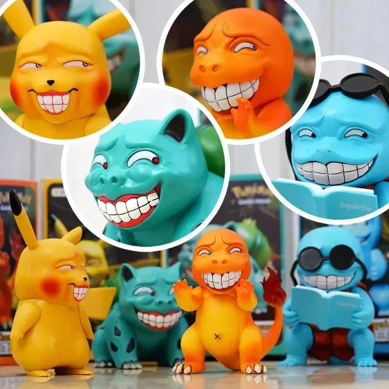 

Pikachus Kawaii Anime Cartoon Funny Freak Bulbasaur Charmander Squirrel Action Figure Model Doll Fans Collect Gifts Toys