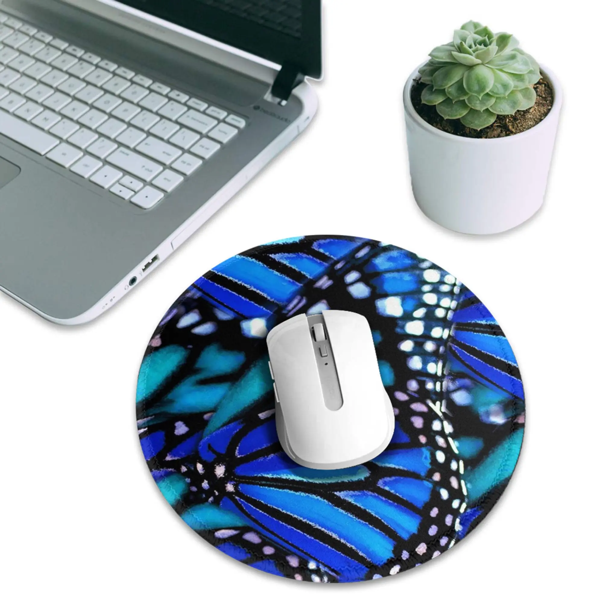 Blue Monarch Butterfly Pattern Mouse Pad Computer Keyboard Mouse Mat Gamer PC Laptop Desk Mat Office Accessories Table Mats