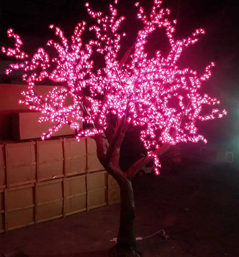 Outdoor LED Artificial Cherry Blossom Tree Light 2304pcs Bulbs 3m Height Christmas Tree Lamp 110/220VAC for Home Garden Decor