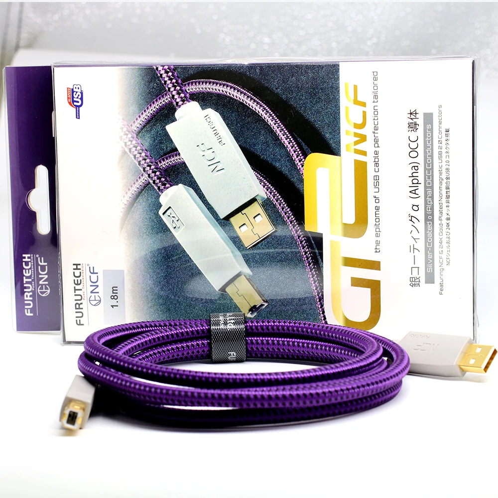 GT2 NCF USB-B Typ A-B USB A auf B Kabel, solides 10 % versilbertes HiFi-Audio-USB2.0-Digitalkabel für Decoder, Soundkarte, DAC – Detail 3