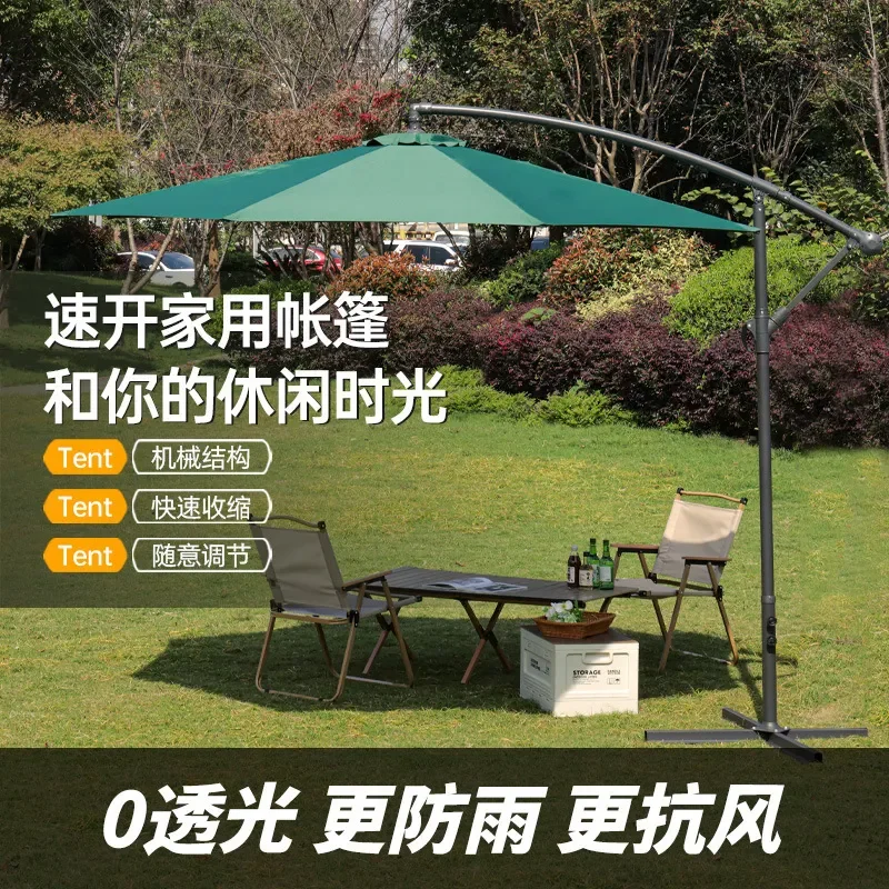 Outdoor Aluminum Alloy Banana Umbrella Sunshade Rainproof Patio Villa Beach Garden Large Open Air Parasol for Courtyard