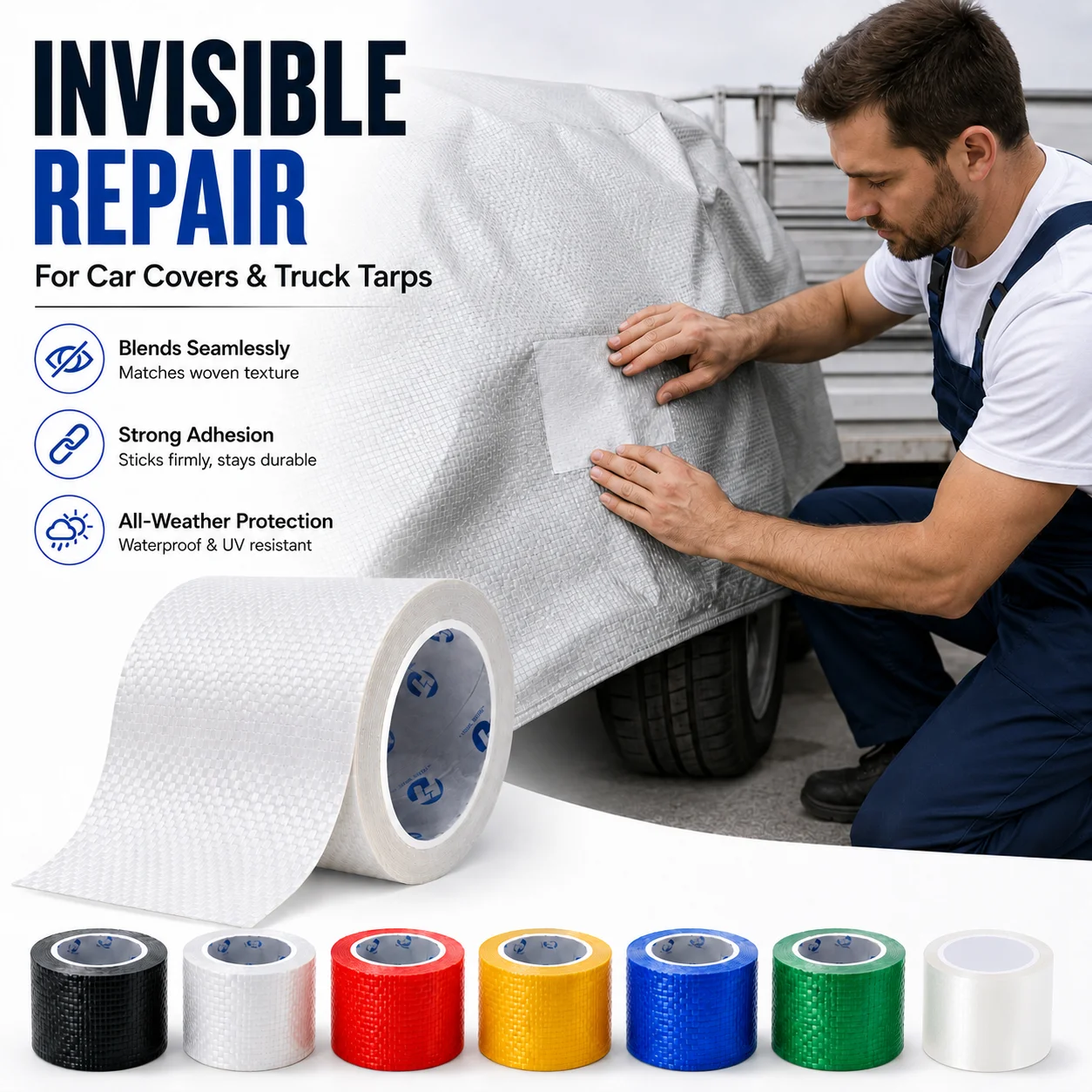 Industrial Heavy Duty Repair Tape Strong Adhesive Waterproof For Bulk Ton Bags Truck Tarpaulin Woven Sacks Abrasion Resistant