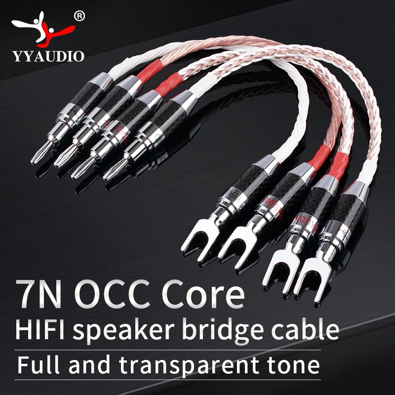 

4pcs HIFI Speaker Bridge/Jumper Audio Cable Hi-End Hifi audio 7N OCC Banana to Y Spade Plug Speaker Jumper Wire