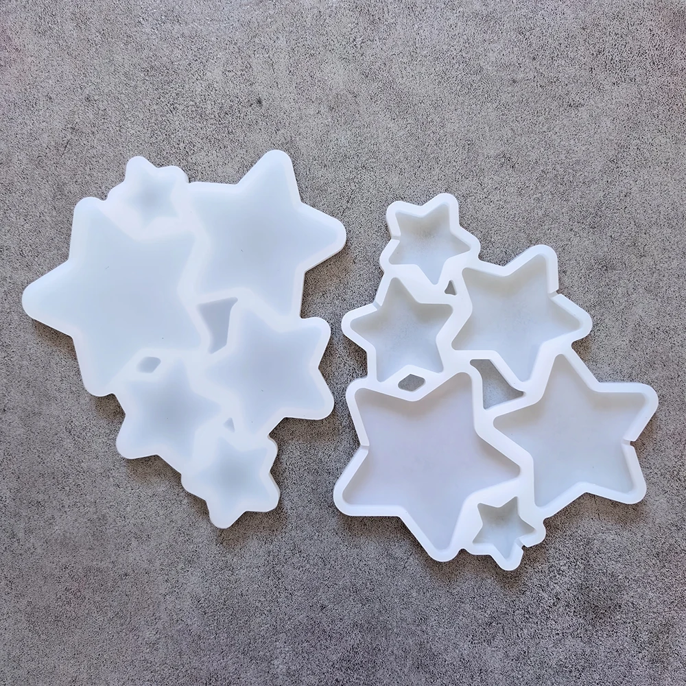 1 unidad de moldes pequeños y con forma de estrella de cinco puntas, utilizados para piruletas, postres, moldes antiadherentes para hornear DIY