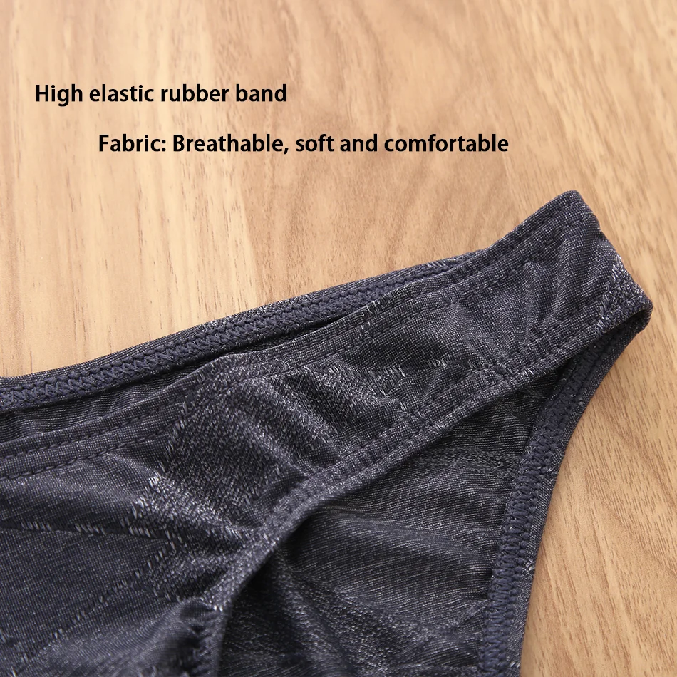 3 Pcs Mens briefs boxers Nylon Underwear ice silk Slip Breathable Silky Quick-Drying U-convex Pouch Underpants Thong gay Sexy