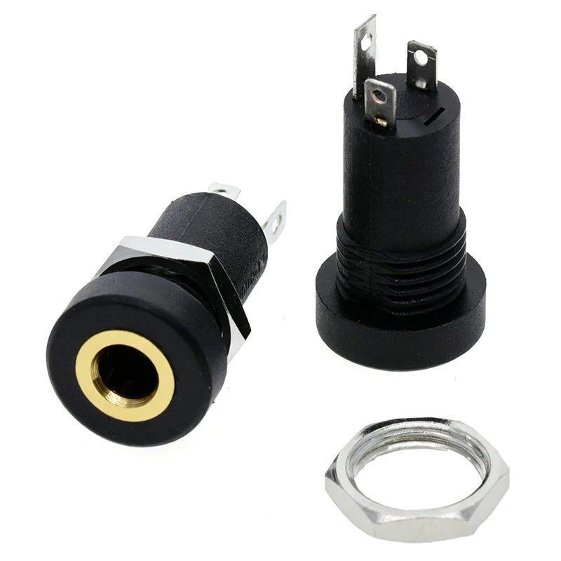 PJ-392A 2/3/4 Pin 3.5mm Audio Jack Socket Stereo Solder Panel Mount 3.5 mm Headphone Female Socket Connector With Nut