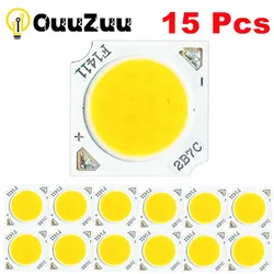 15pcs 7W 10W 12W COB LED Chip 11mm light emitting surface 3000K 4000K 6000K LED lamp Beads Spotlight Downlight Lamp light source