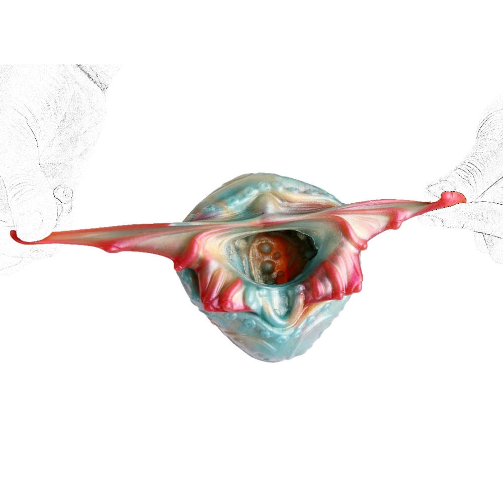 GEEBA Butterfly Shape Glans Trainer Flexible Liquid Silicone Penis Massage Male Masturbator Sex Products For Adult 18+ image 5