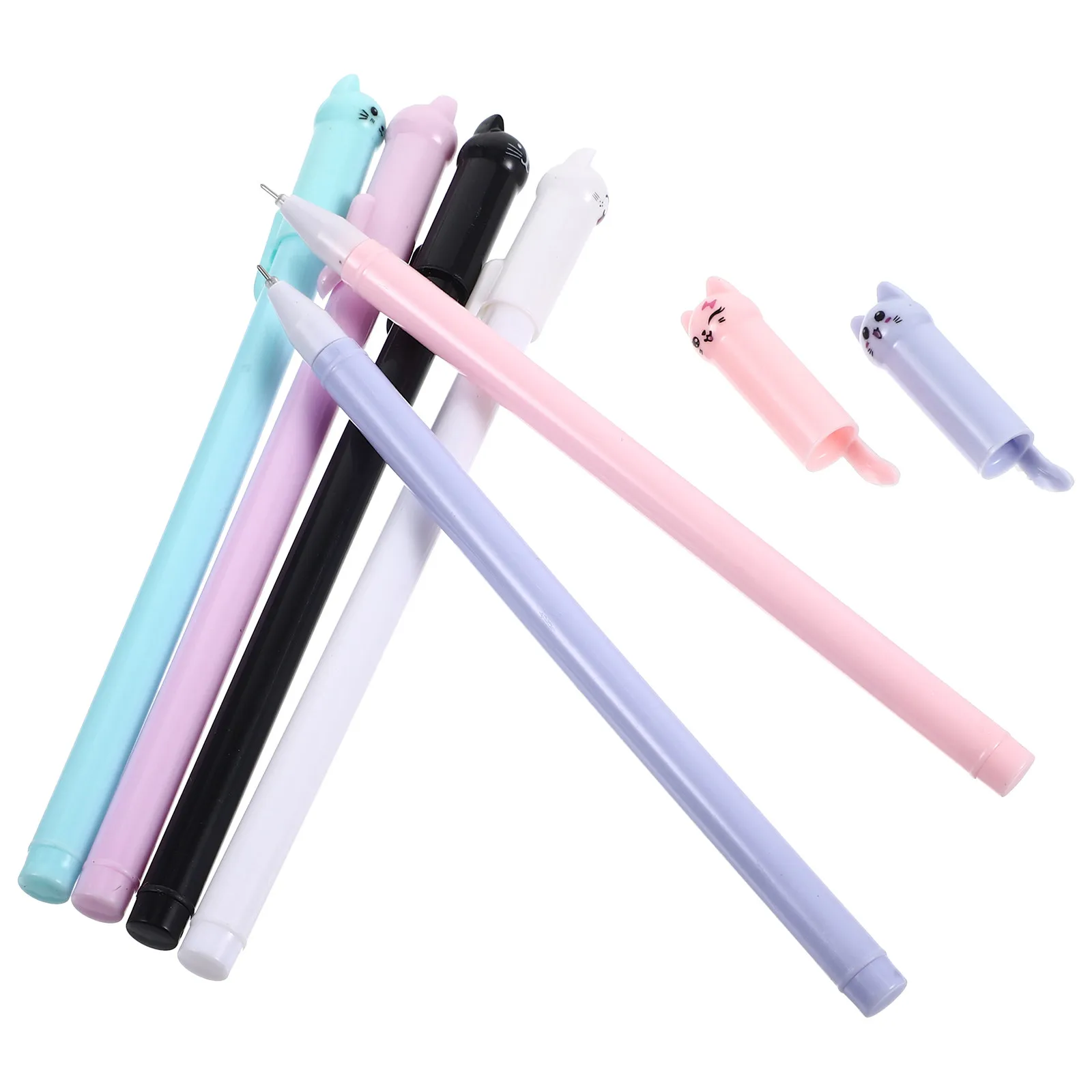 

6Pcs Creative Gel Pens Cute Cat Pen Set for Students Home Office Smooth Writing Cartoon School Supplies