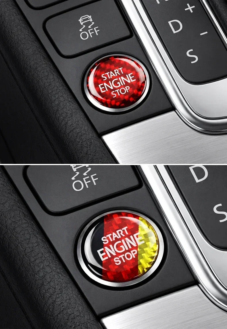 Echte Kohlefaser für Volkswagen VW Golf 8 MK8 2021 2022 2023 Motorstart-Stopp-Knopf Abdeckung Zierleiste Aufkleber Auto-Innenraumzubehör – Detail 7