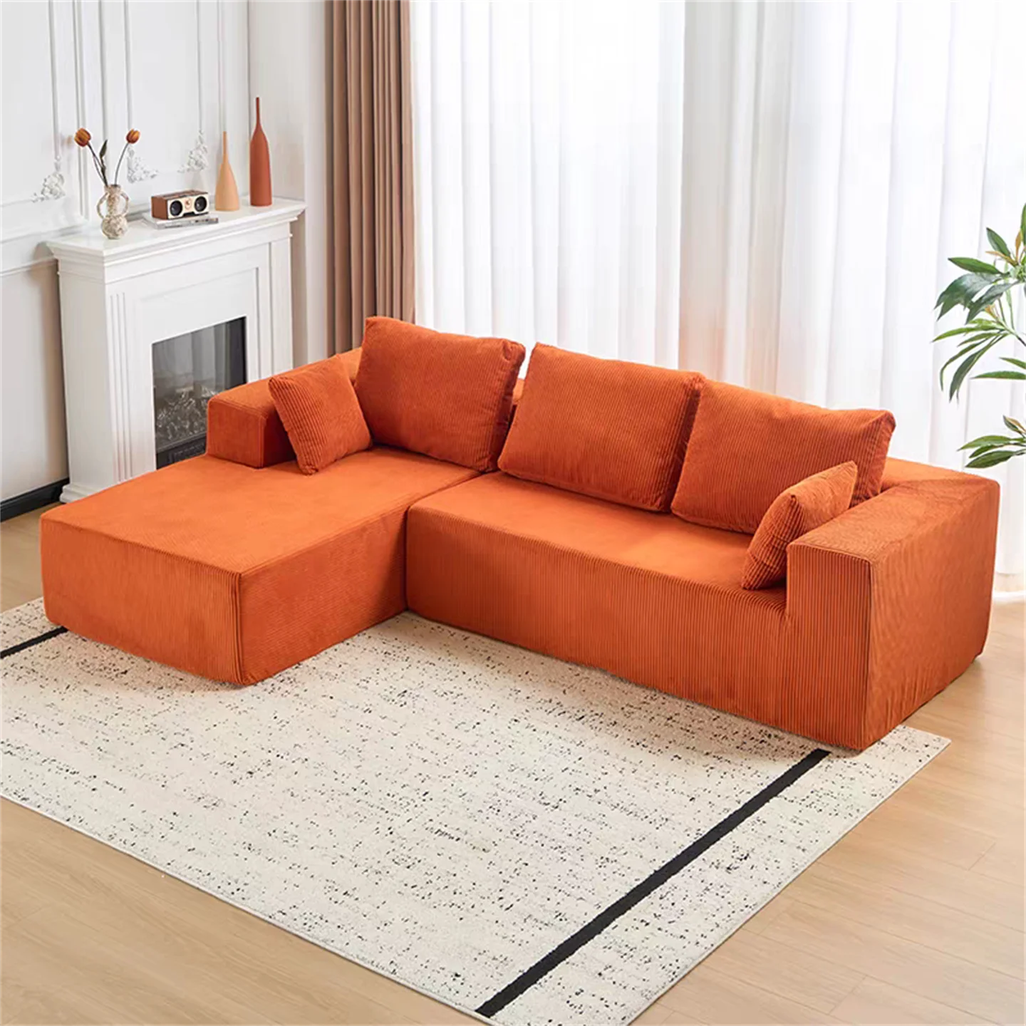 DSA compression removable and washable sofa fabric home living room straight row sponge princess sofa