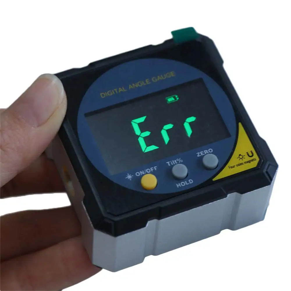 مسطرة زاوية ليزر قابلة لإعادة الشحن 4 جوانب مقياس ميل مغناطيسي مغناطيسي 4X90 ° قياس سريع منقلة رقمية لأعمال النجارة #2