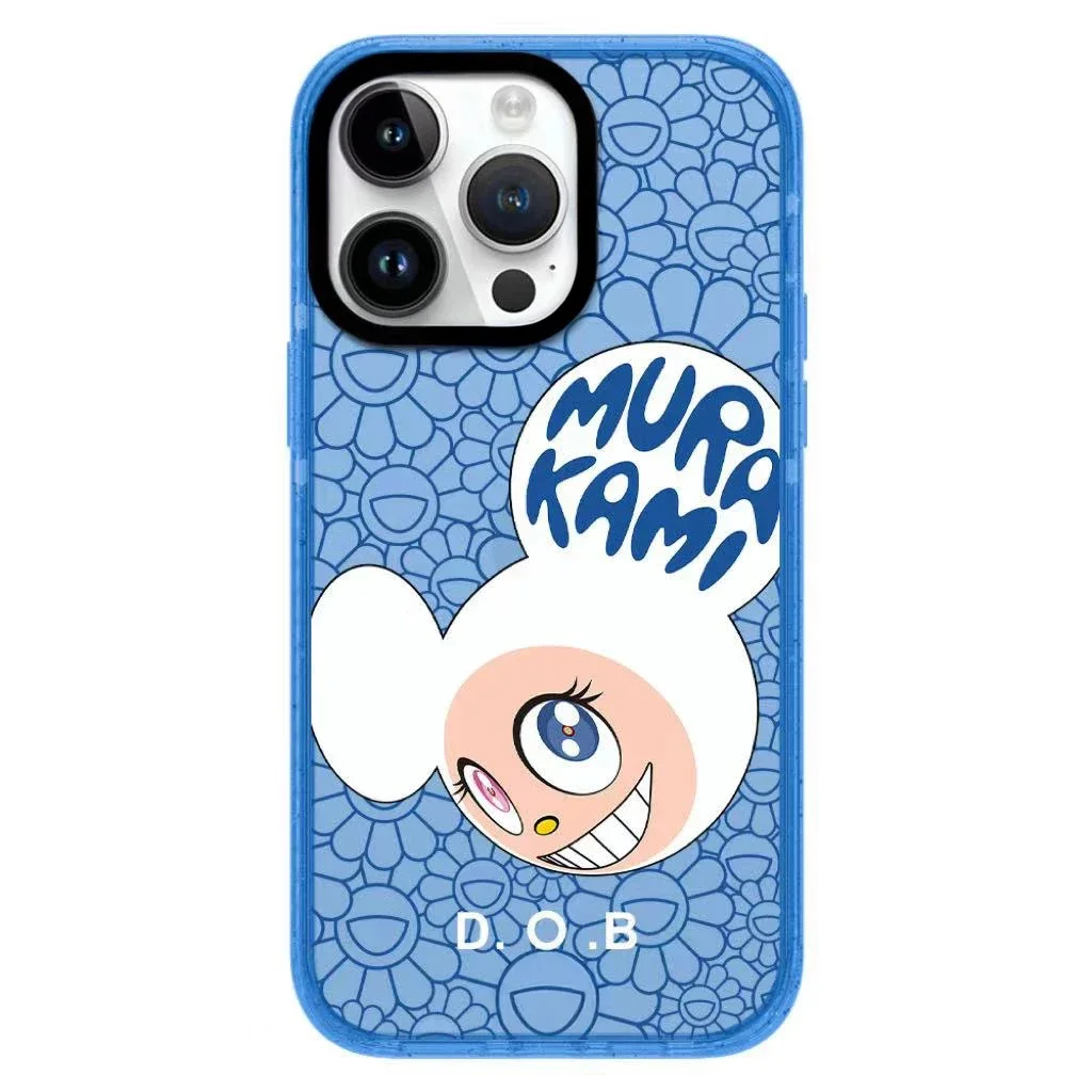 Cartoon Mouse 2.0 Acrylic Blue Border iPhone 12 13 14 15 16 Pro Max Protective Case, Fits iPhone 16 Pro Max