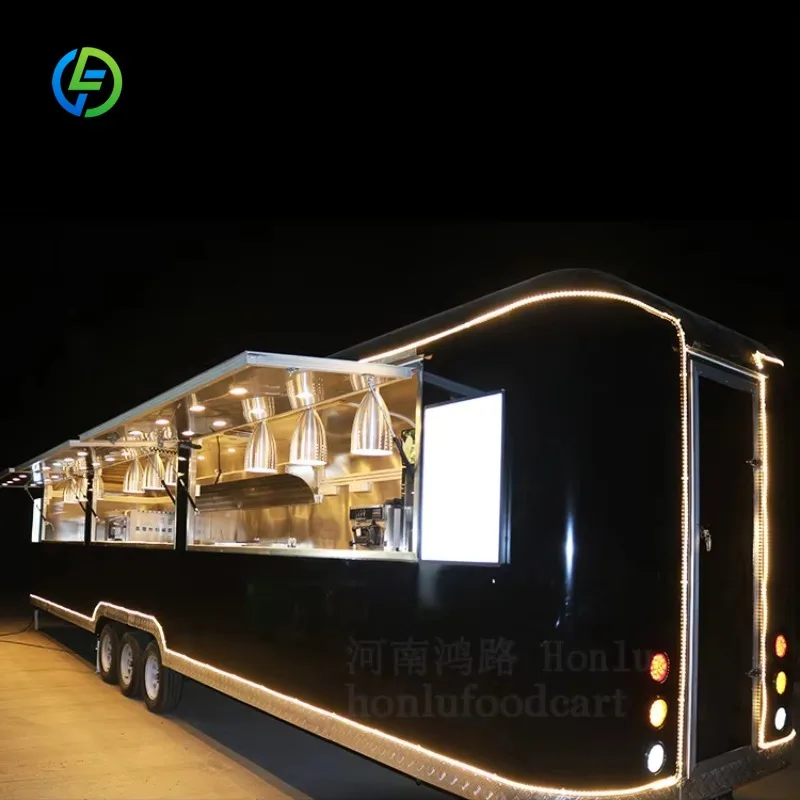 Customized Oversized Square Mobile Food Trailer USA Standard Catering Food Truck Street Vending Cart for Fast Food Business