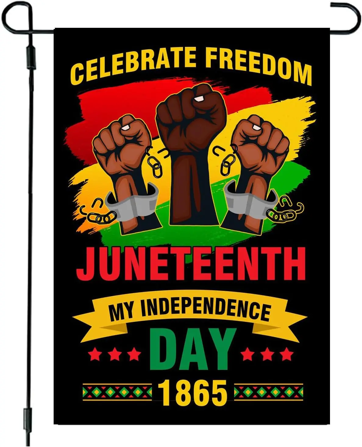 Juneteenth Flag June 19 1865 American Emancipation Black Freedom Celebration Yard Outdoor, Garden Flag 12x18 Double Side, Junete