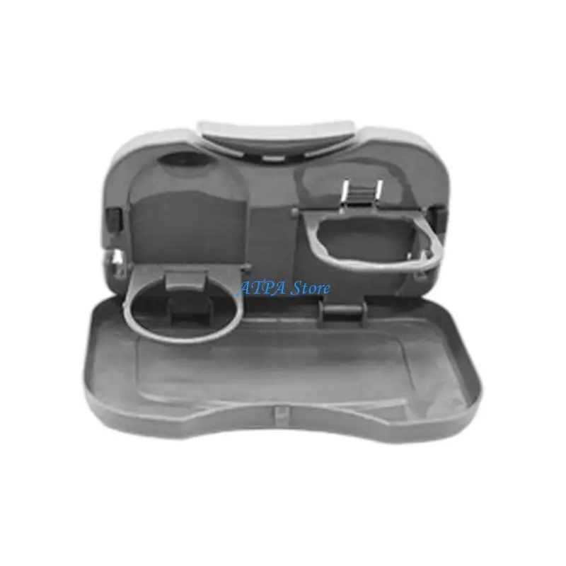 U13C Foldable Car Seatback Tray With Adjustable Angled And Cup Holder For Stable Use