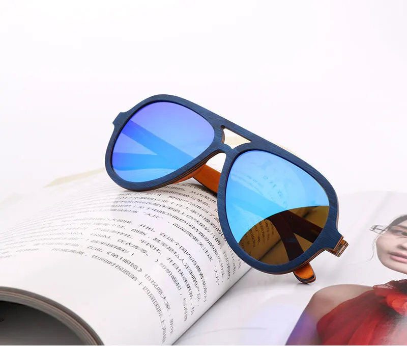 DL Glasses new arrivals popular pilot trendy wood grain eyeglasses promotion Bamboo polarized Sunglasses gafas de sol