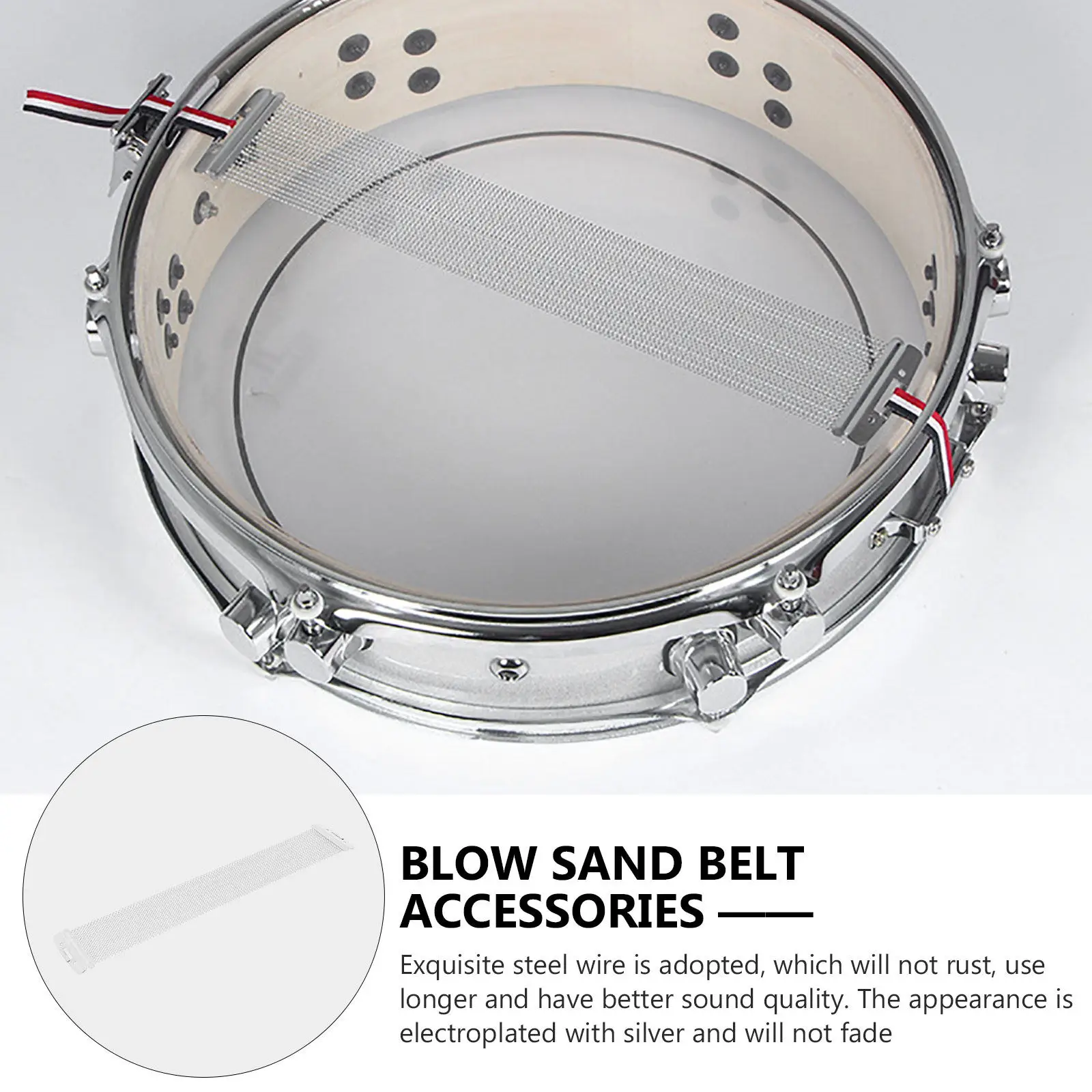 High-Quality Stainless Steel Snare String Belt 14-Inch Replacement for Snare Drum Improved Sound Tone Rust-Proof Sturdy
