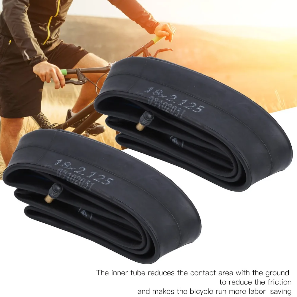 

2PCS 18x2.125 inch Bike Inner Tubes Butyl Rubber Black Bike Replacement Tubes Bike Tires Tube Bicycle Inner Tube